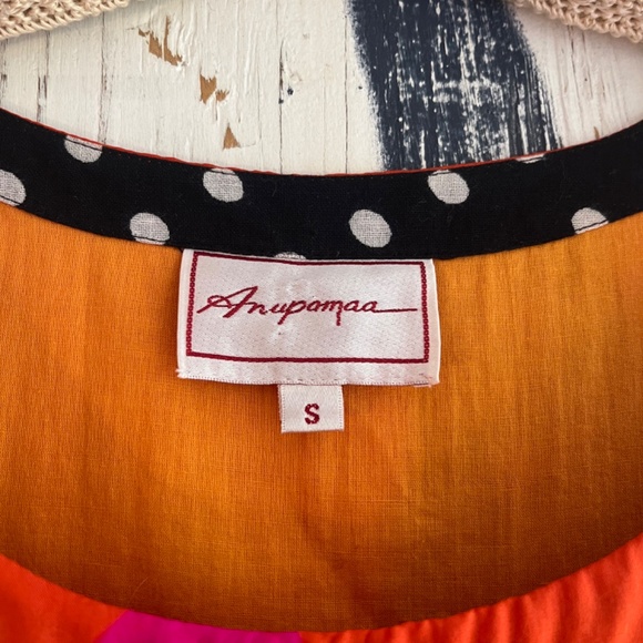 ANTHROPOLOGIE ANUPAMAA SIlk Polka Dot Floral Butterfly Maxi Dress SZ S - Picture 8 of 16